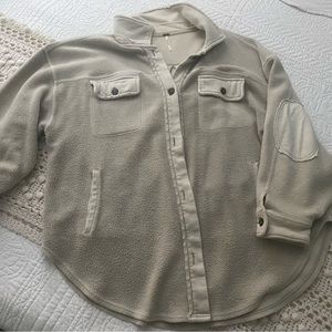 Free People warm oversized shacket.
